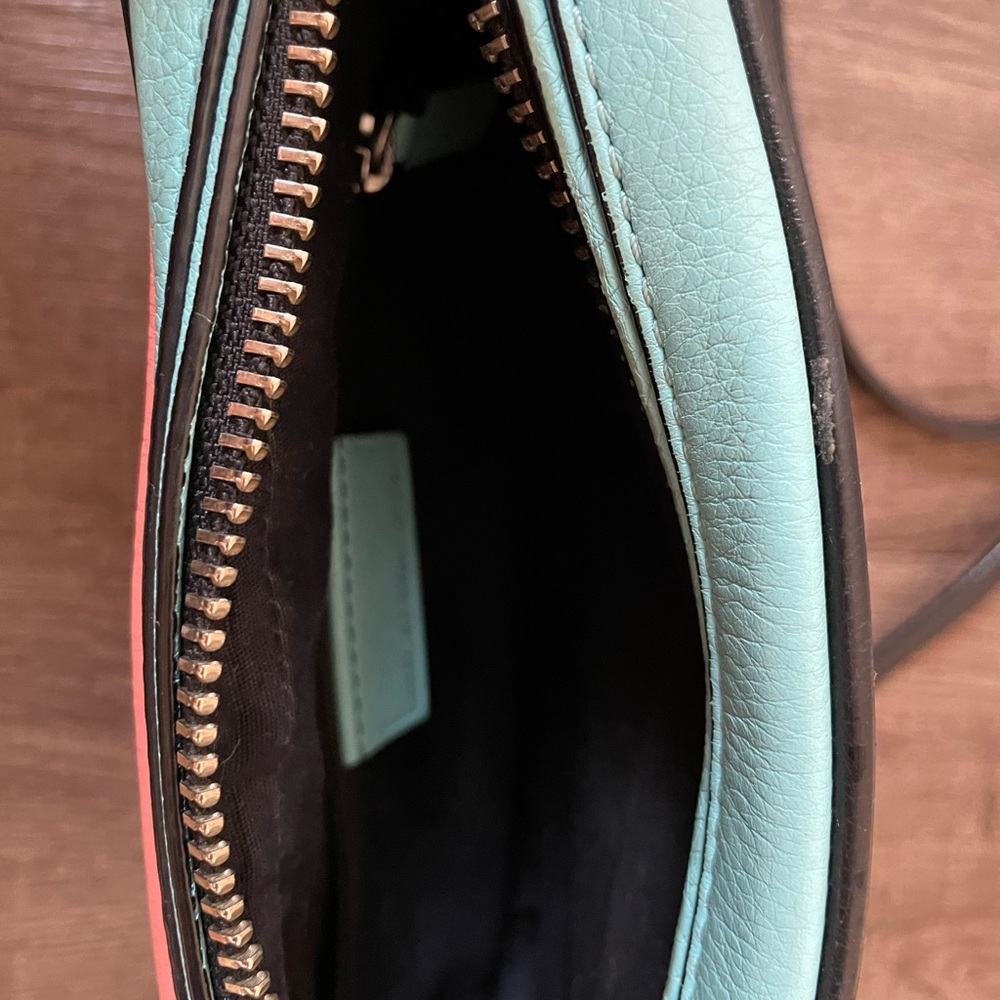 Marc Jacobs Coral, Aqua & Yellow Colorblock Leather Crossbody Bag - Picture 2 of 5